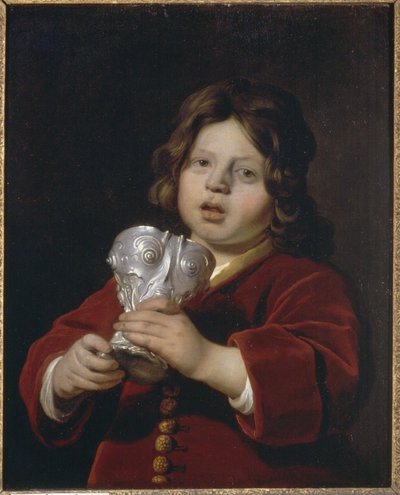 銀のコップを持つ少年の肖像 作： Bartholomeus van der Helst