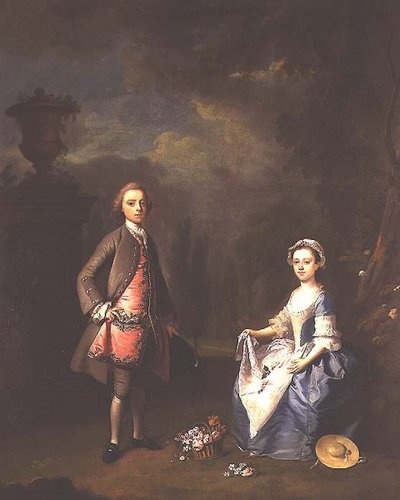 エドワードハーレー、第4オックスフォード伯爵と彼の妹サラ、1737年頃 作： Bartholomew Dandrige