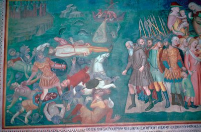 紅海を渡るイスラエル人のフレスコ画、14 世紀 作： Bartolo di Fredi