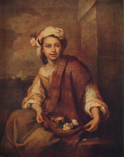 スペインのフラワーガール、1665-1670、c1915 作： Bartolomé Esteban Murillo