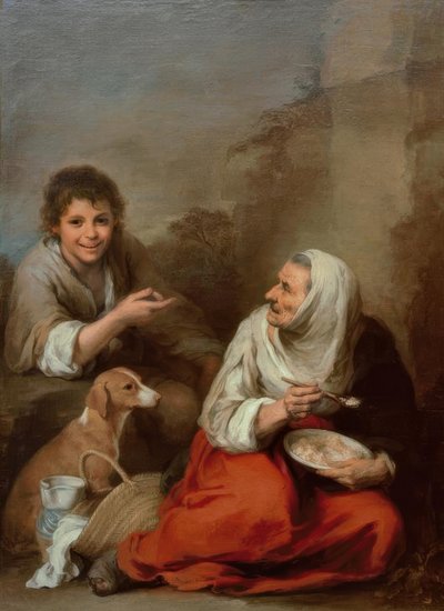 少年にからかわれた老婆 作： Bartolomé Esteban Murillo