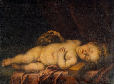 十字架の上で眠っているキリストの子 作： Bartolomé Esteban Murillo