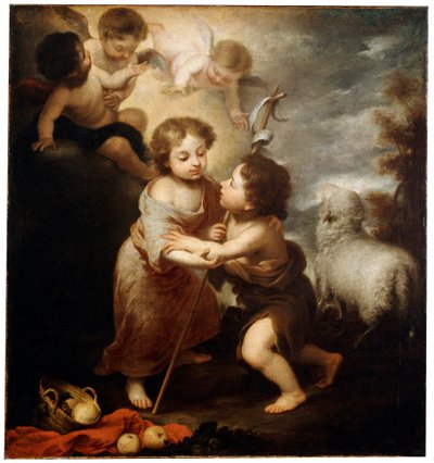 1655年から1660年までのキリストと洗礼者ヨハネ 作： Bartolomé Esteban Murillo
