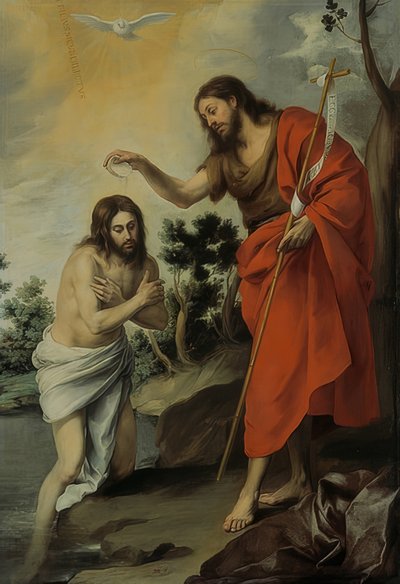 キリストの洗礼。 1655年頃 作： Bartolomé Esteban Murillo