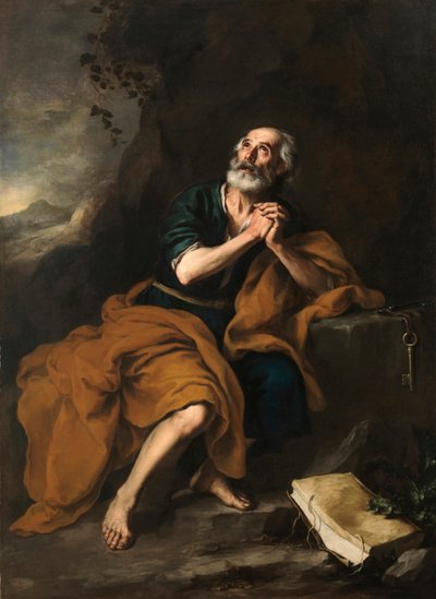ピーター、使徒、1665-1670。 作： Bartolomé Esteban Murillo