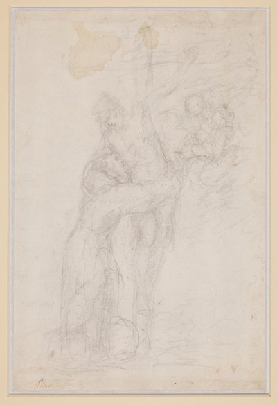 十字架につけられたキリストを抱く聖フランシス 作： Bartolomé Esteban Murillo