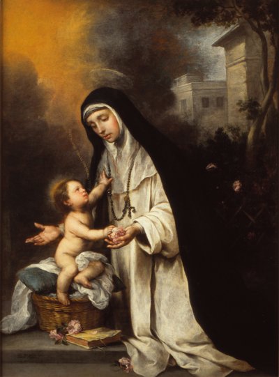 リマの聖薔薇、1670年 作： Bartolomé Esteban Murillo