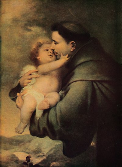 17世紀半ば後半、1914年、キリストの子とパドヴァの聖アントニウス。 作： Bartolomé Esteban Murillo