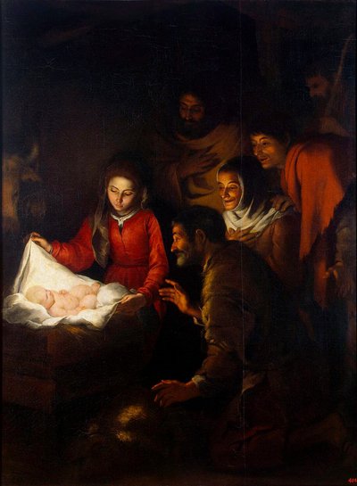 羊飼いの崇拝、c1650。 作： Bartolomé Esteban Murillo