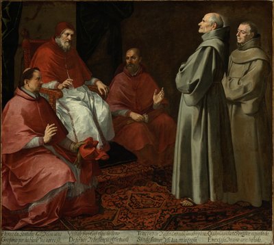 教皇グレゴリー9世の前の祝福されたジャイルズ、c.1645-1646 作： Bartolomé Esteban Murillo