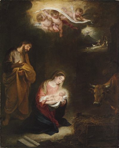 向こうの羊飼いへの受胎告知によるキリスト降誕 作： Bartolomé Esteban Murillo