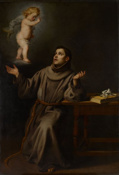 パドヴァの聖アントニオのビジョン、1652年。 作： Bartolomé Esteban Murillo