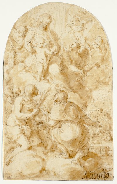 雲の中に幼子キリストを抱く聖母マリア 作： Bartolomé Esteban Murillo