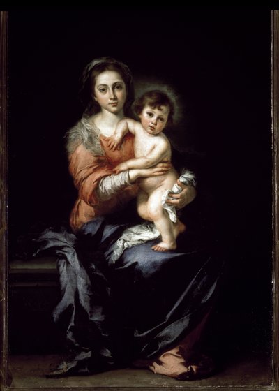 聖母と子 - 油彩・キャンバス 作： Bartolomé Esteban Murillo