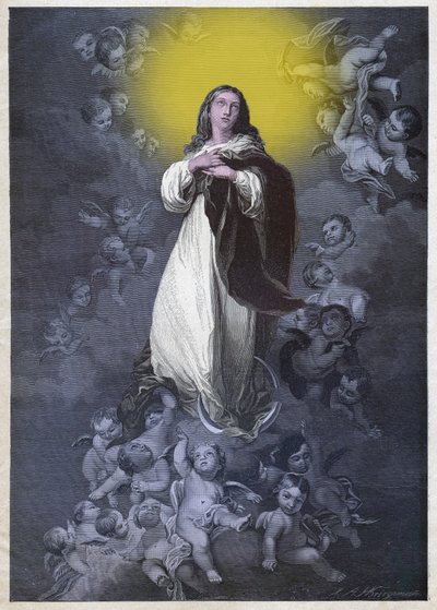 無原罪の御宿り。(1900年頃の彫刻) 作： Bartolome Esteban (after) Murillo