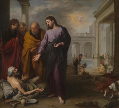 ベトザタの池で麻痺者を癒すキリスト 作： Bartolomé Esteban Murillo