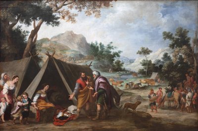 盗まれた家の神々を探すラバン 作： Bartolomé Esteban Murillo