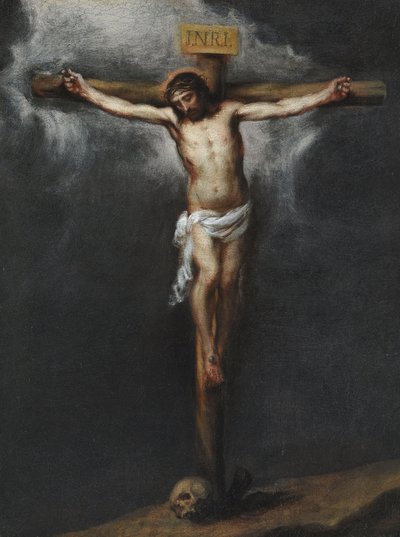 ムリーリョ、バルトロメ・エステバン（1617-1682）の《磔刑》。油彩・キャンバス、サイズ：43,9x33,3、個人蔵 作： Bartolomé Esteban Murillo