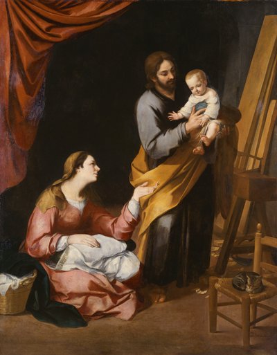 大工仕事場の聖家族 (キャンバスに油彩) 作： Bartolomé Esteban Murillo