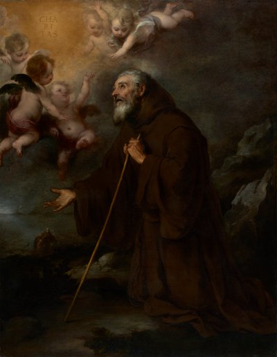 パオラの聖フランシスのビジョン、1670年頃（キャンバスに油彩） 作： Bartolomé Esteban Murillo