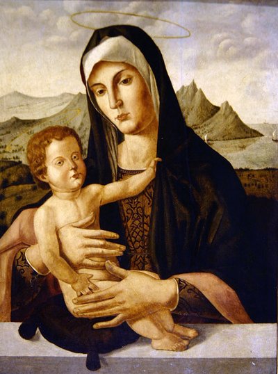 聖母子像 作： Bartolomeo (style of) (fl.c.1619) Montagna