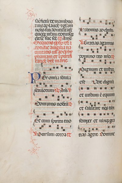 Missale：Fol。 176v：さまざまな普通の祈りのための音楽、1469年。 作： Bartolomeo Caporali