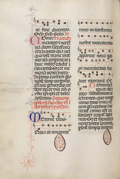 Missale：Fol。 177v：さまざまな普通の祈りのための音楽、1469年。 作： Bartolomeo Caporali