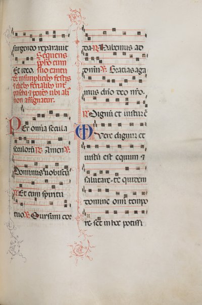 Missale：Fol。 179：さまざまな通常の祈りのための音楽、1469年。 作： Bartolomeo Caporali