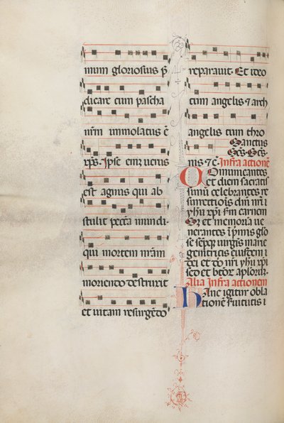 Missale：Fol。 179v：さまざまな普通の祈りのための音楽、1469年。 作： Bartolomeo Caporali