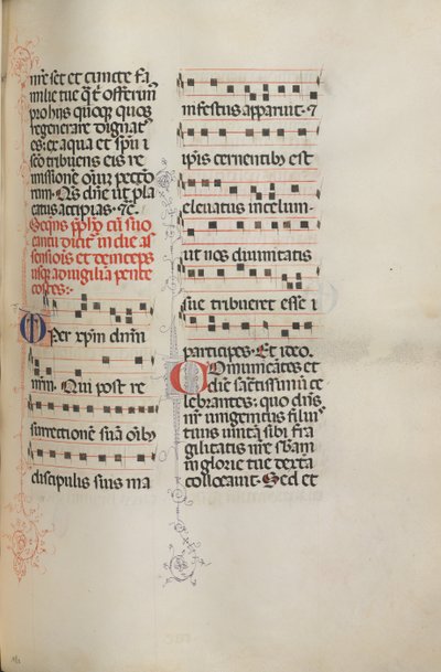 Missale：Fol。 180：さまざまな普通の祈りのための音楽、1469年。 作： Bartolomeo Caporali