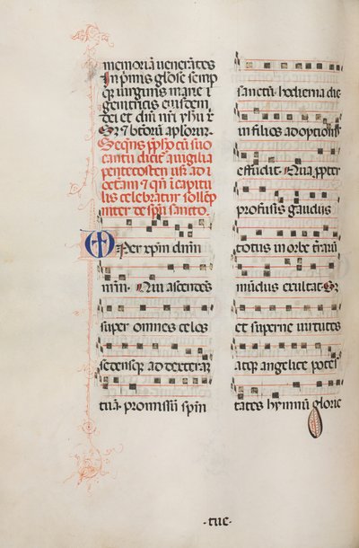 Missale：Fol。 180v：さまざまな普通の祈りのための音楽、1469年。 作： Bartolomeo Caporali
