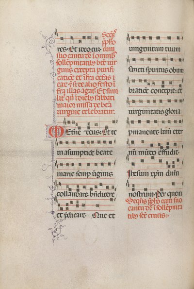Missale：Fol。 181v：さまざまな普通の祈りのための音楽、1469年。 作： Bartolomeo Caporali
