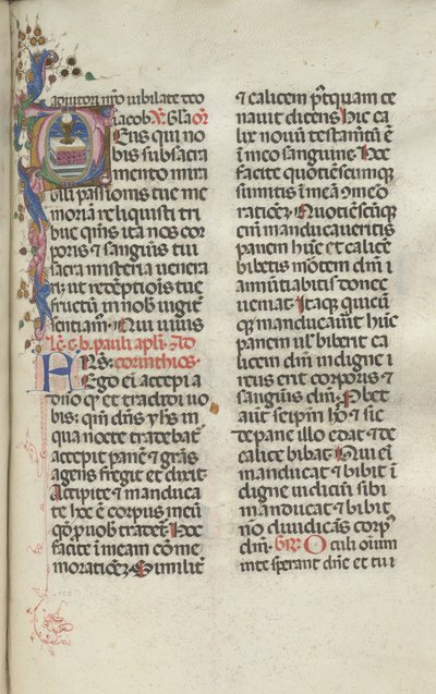 Missale：Fol。 225：ホストとの聖杯、1469年。 作： Bartolomeo Caporali