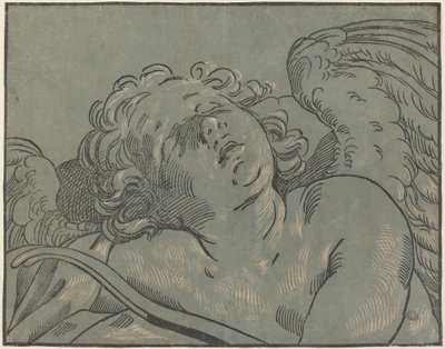 眠るキューピッド 作： Bartolomeo Coriolano after Guido Reni