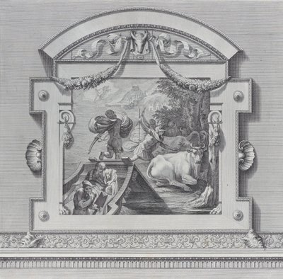 プレート 24: アポロンに神聖な牛を盗むユリシーズの仲間、1756 年。作成者: Bartolomeo Crivellari、Gabriel Söderling 作： Bartolomeo Crivellari, Gabriel Söderling