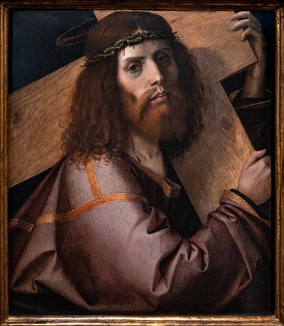 十字架を運ぶキリスト、16世紀の最初の10年（パネルに油彩） 作： Bartolomeo Montagna