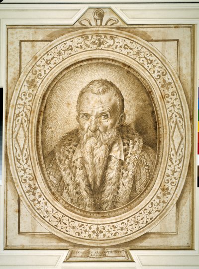 老後の自画像、アンフラマンスのシミュレーション（紙にペンと茶色のインク 作： Bartolomeo Passarotti