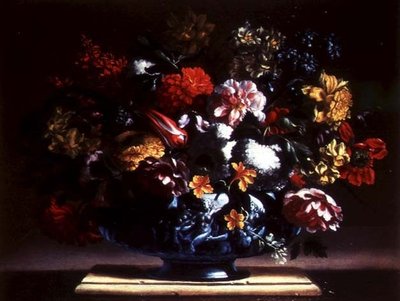壺の中の花の静物 作： Bartolomeo Perez