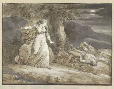 サルガーと弟の死体を発見するコルマ 作： Bartolomeo Pinelli