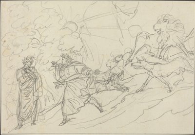 ダンテは野獣から逃れ、ヴァージルと出会う 作： Bartolomeo Pinelli