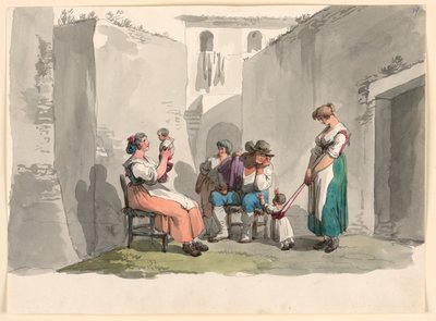 素描、チボリにて、1807-08年 作： バルトロメオ・ピネリ