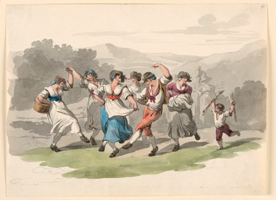 素描、ヴィンテージからの帰還、1807-08年 作： バルトロメオ・ピネリ