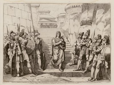 生贄を捧げに行く途中、ガリア人を素通りするガイウス・ファビウス・ドルスオ（紀元前390年）（銅版画 作： バルトロメオ・ピネリ