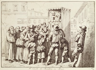 ローマの人形劇ブース 作： Bartolomeo Pinelli