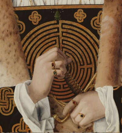 男の肖像、彼の手の詳細 作： Bartolomeo Veneto