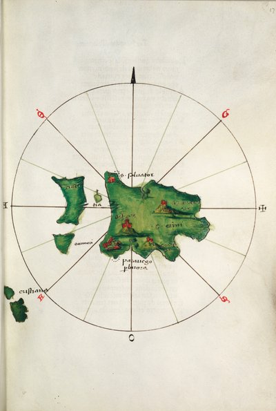 サントリーニ、ソネット、1485年頃（ヴェラム） 作： Bartolomeo da li Sonetti