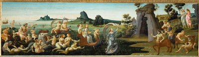 テティスの結婚式の行列に従う者たち...... 作： Bartolomeo di Giovanni