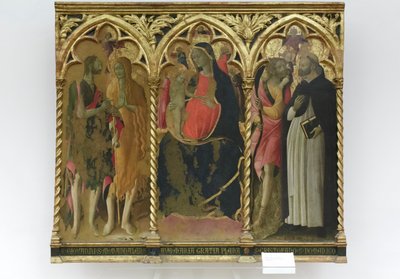 聖母子と洗礼者ヨハネ、マグダラのマリア 作： Bartolomeo di Tommaso da Foligno