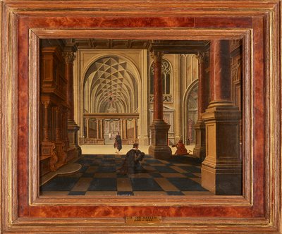 教会内部の人物像（パネルに油彩） 作： Bartolomeus van Bassen