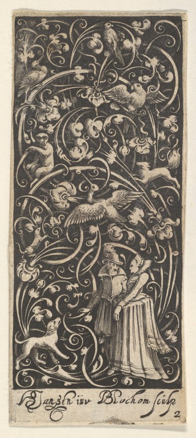 男と女の垂直パネル、カリフォルニア州。 1631年。 作： Bartolomeus van Lochom